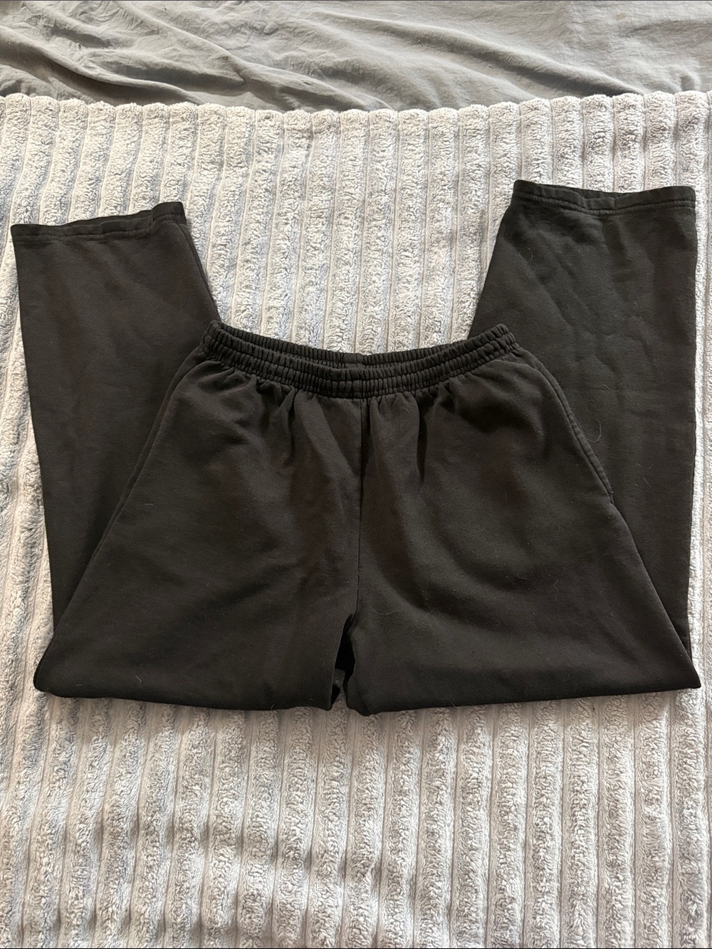 Y2K King Fashions Wide Leg Black Sweatpants with Elastic Waist